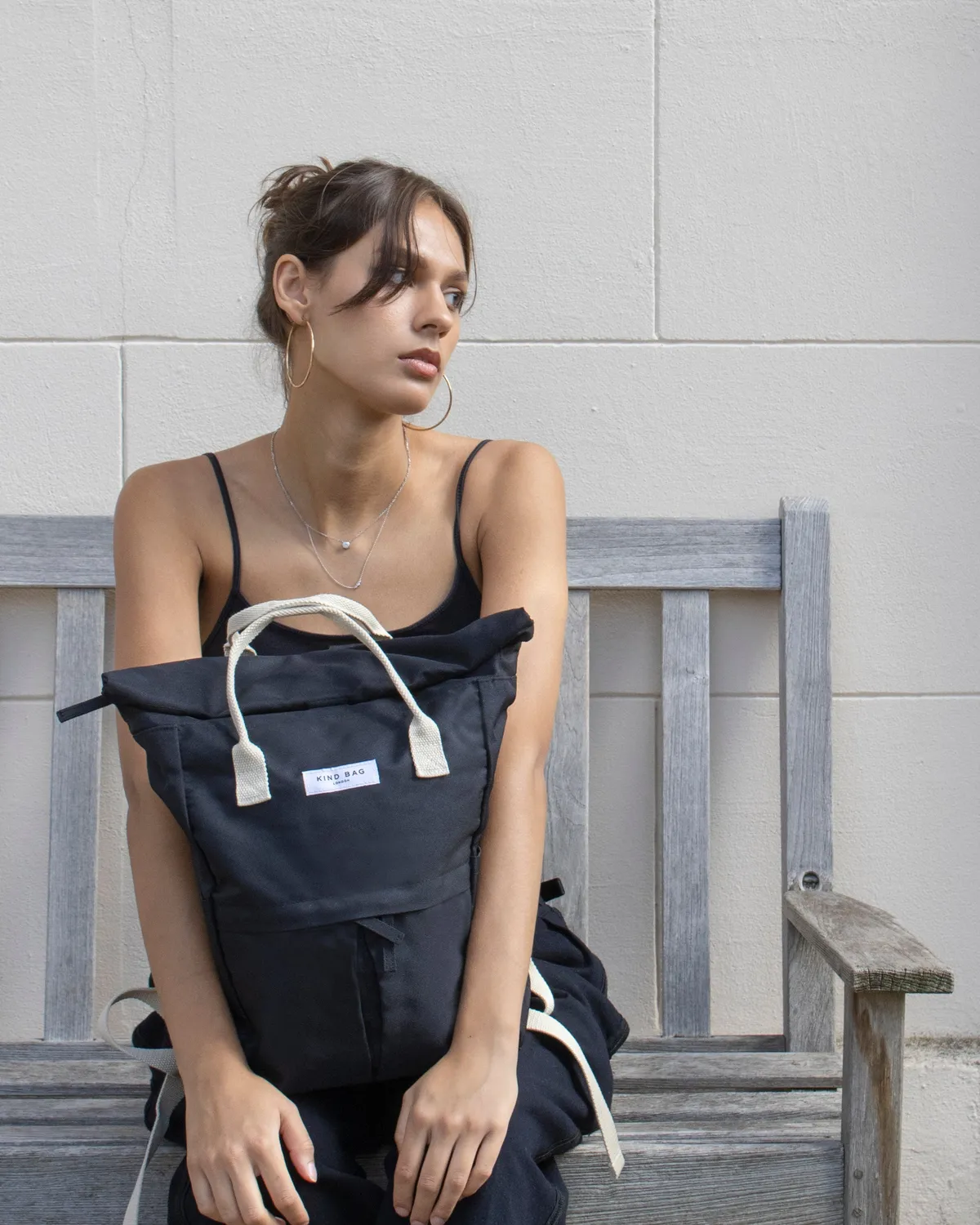 Kind Bag Hackney Medium backpack pebble black vanntett