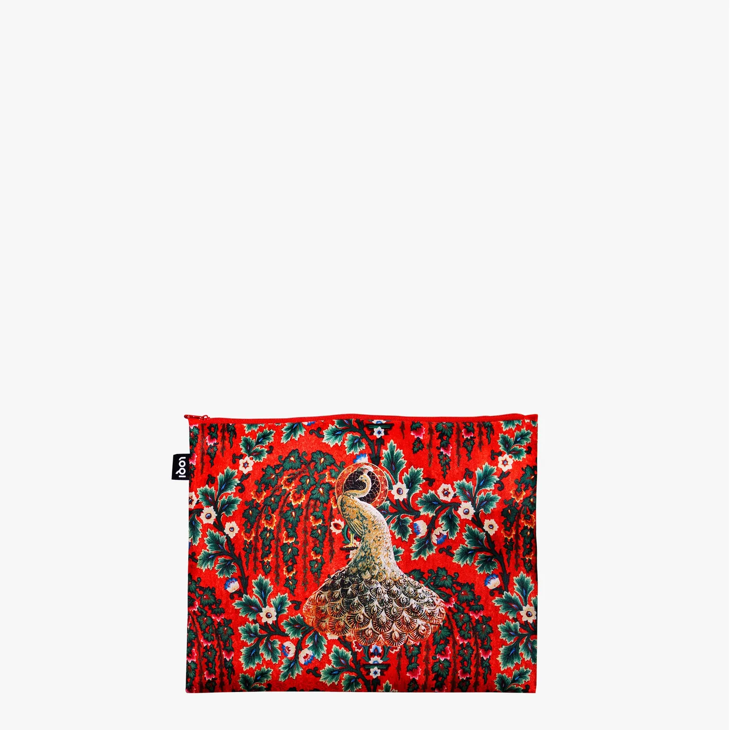 LOQI Decorative Art Peacock zip-mapper resirkulert blå