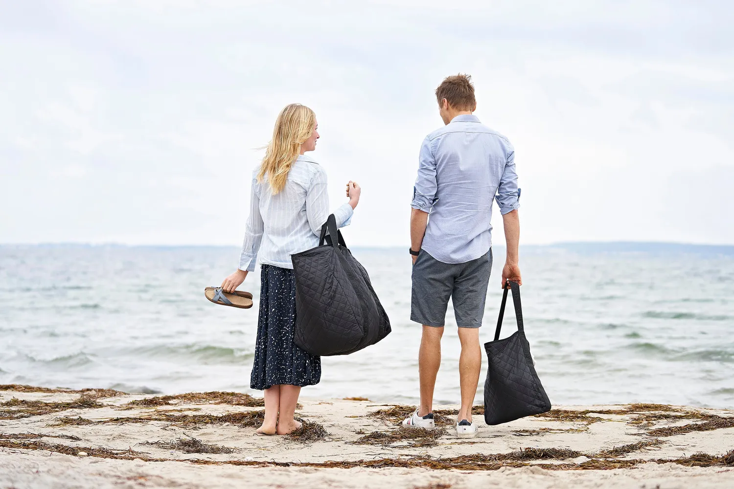 CPH Bags Mega strandveske svart lange hanker