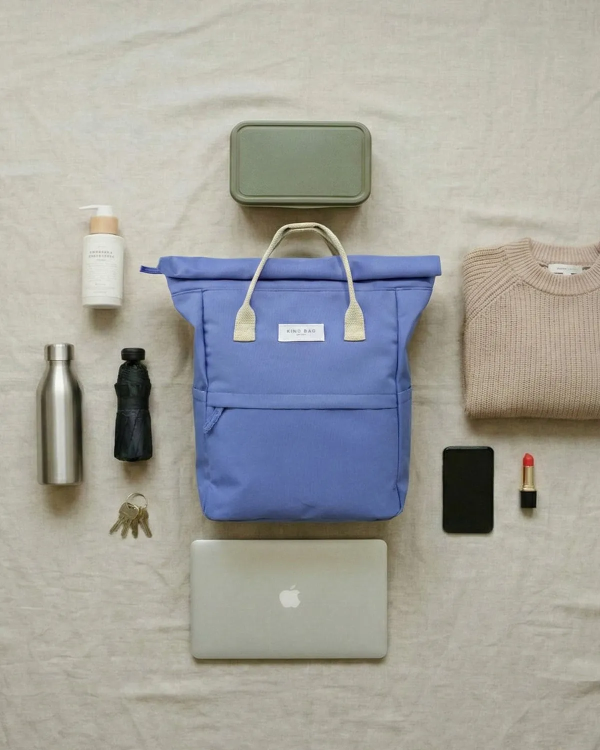 Kind Bag Hackney Medium ryggsekk dusty blue resirkulert