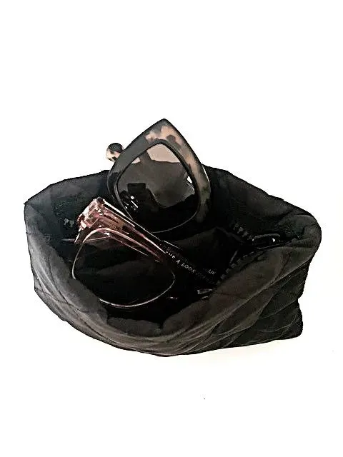 CPH Bags brilleetui pung sort quiltet 18 cm
