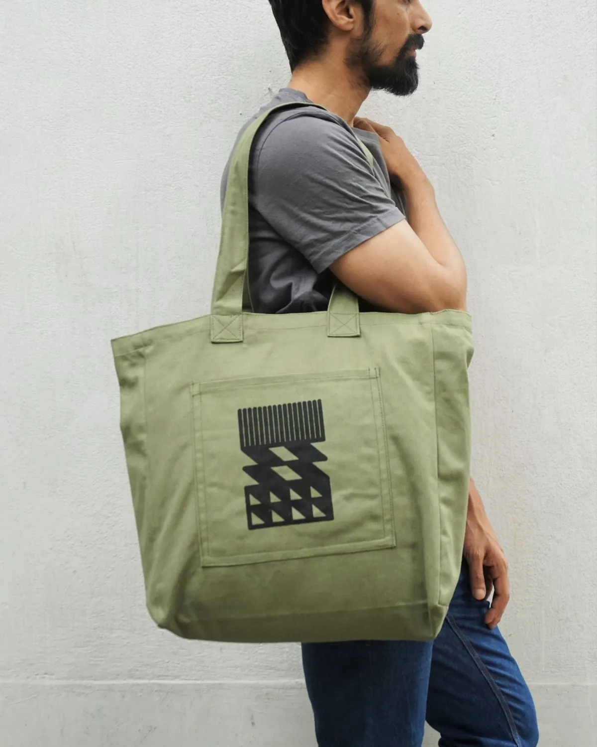 The Burlap People Bag For Life handlenett Revolution Black canvas
