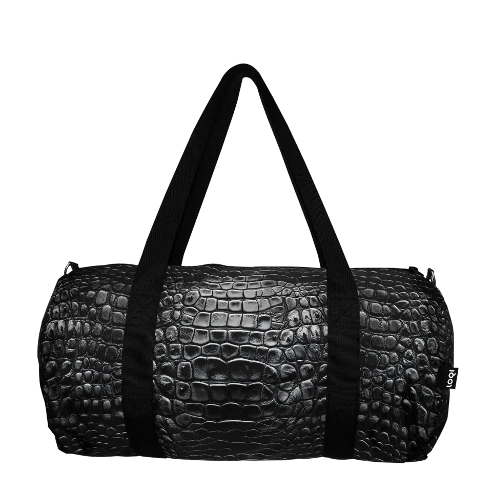 LOQI Crocodile Black Large weekendbag svart resirkulert