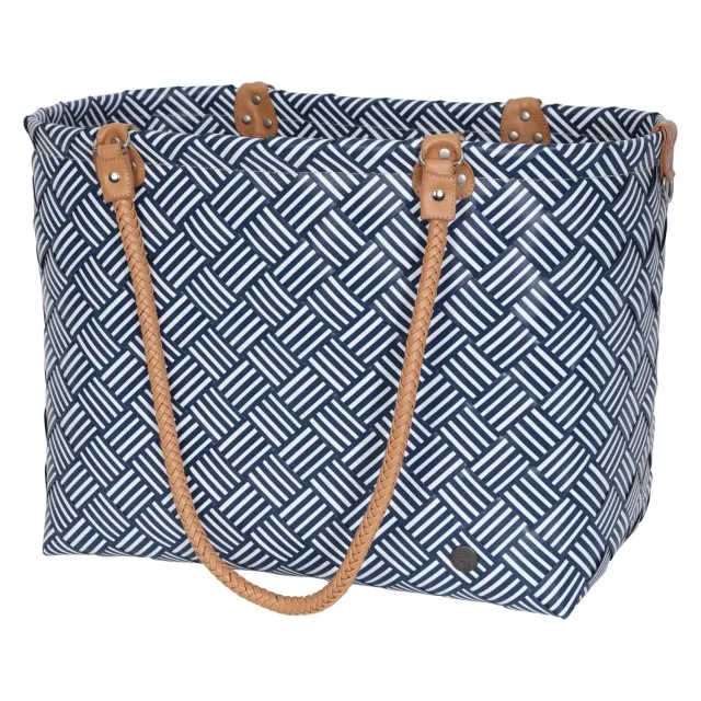 Handed By Sainte-Maxime Stripes strandveske ocean blue