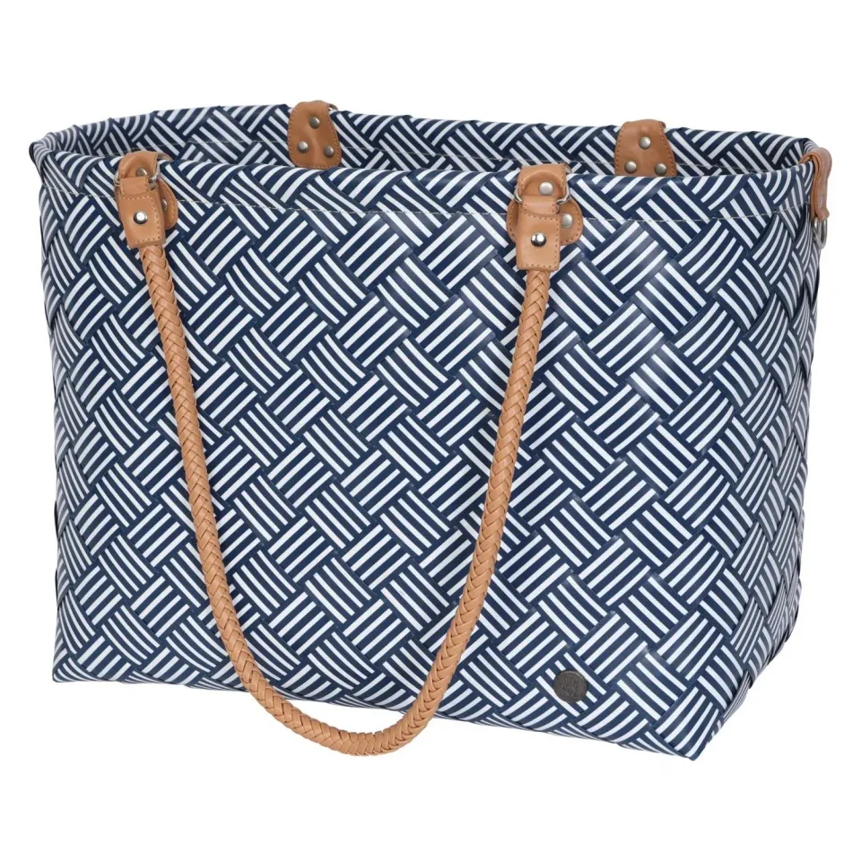 Handed By Sainte-Maxime Stripes strandveske ocean blue