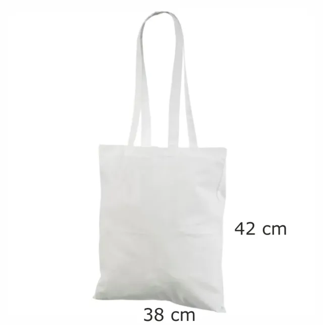 Handlenett CotWhite3842 handlenett hvitt bomull 38x42 cm