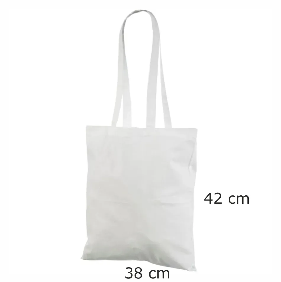 Handlenett CotWhite3842 handlenett hvitt bomull 38x42 cm