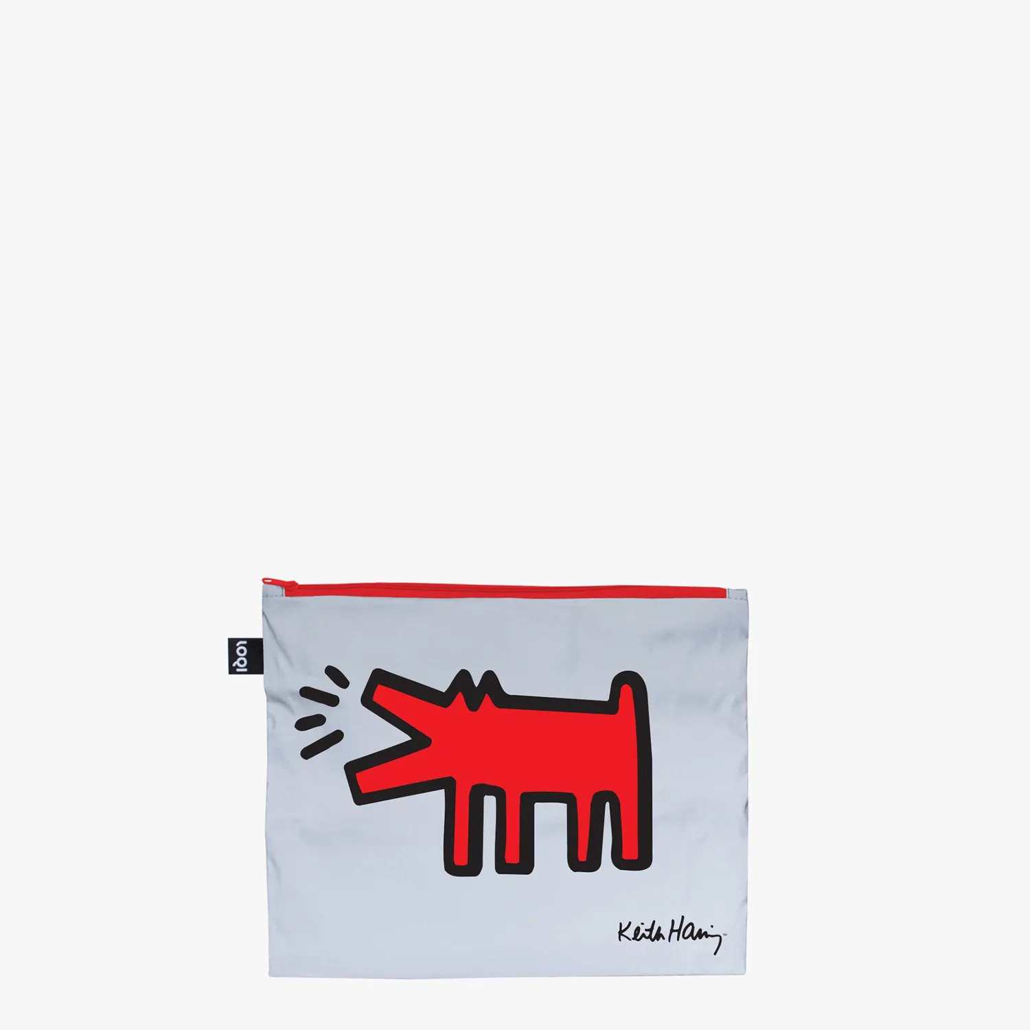 LOQI Keith Haring Dog Heart Love glidelåsmapper reflective 3-pk