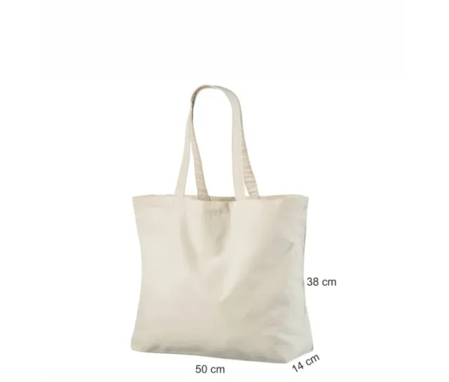 Handlenett Cotnat50x38+14 handlenett naturhvit stor 50 cm