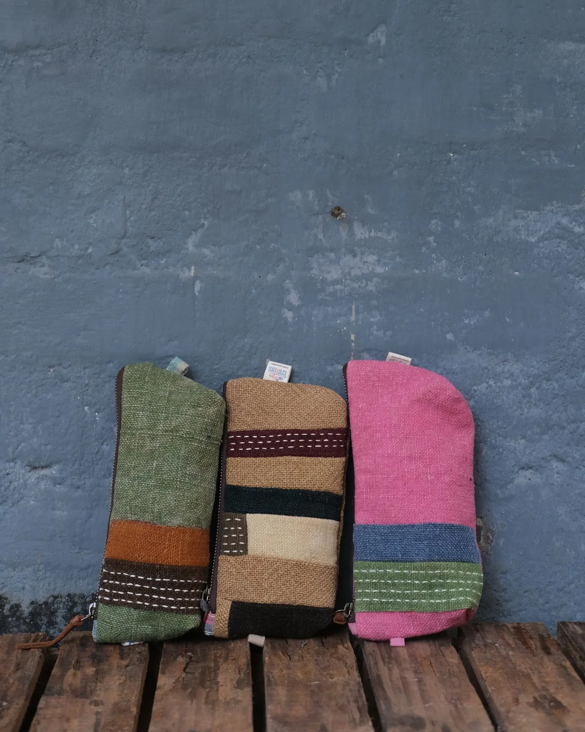 The Burlap People Ek Tara pennal patchwork resirkulert
