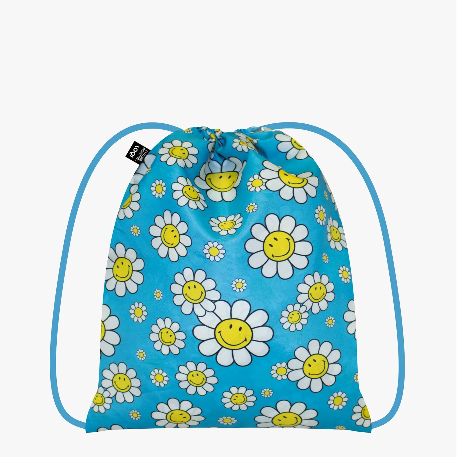 LOQI Smiley Flowers vendbar ryggsekk resirkulert