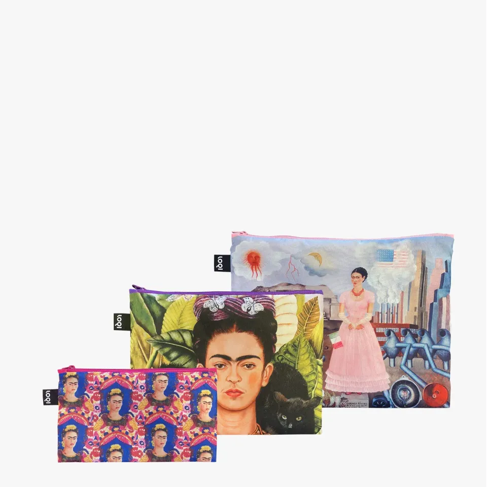 LOQI Frida Kahlo Self Portrait handlepose zip-poser 3-pakning