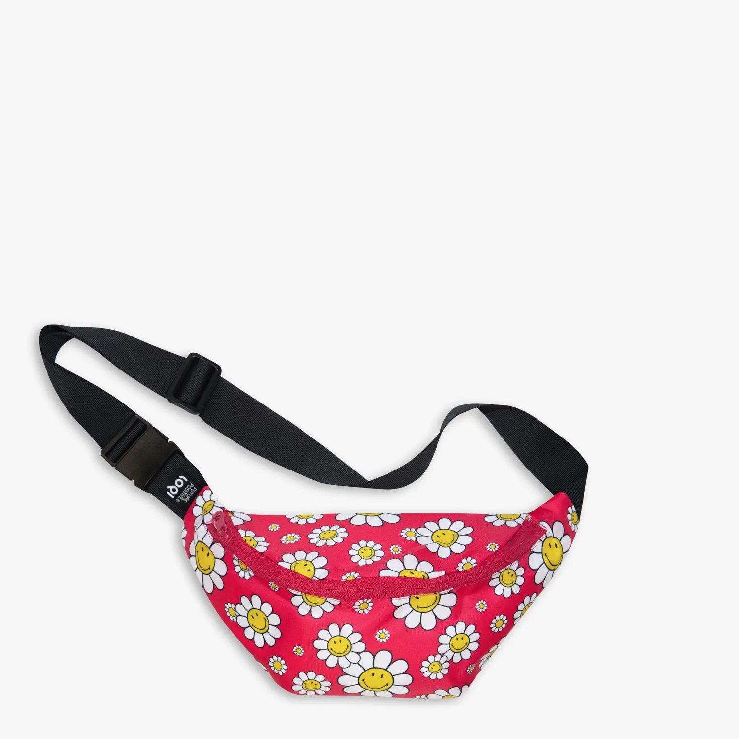LOQI Smiley Flowers Raspberry rumpetaske bringebær