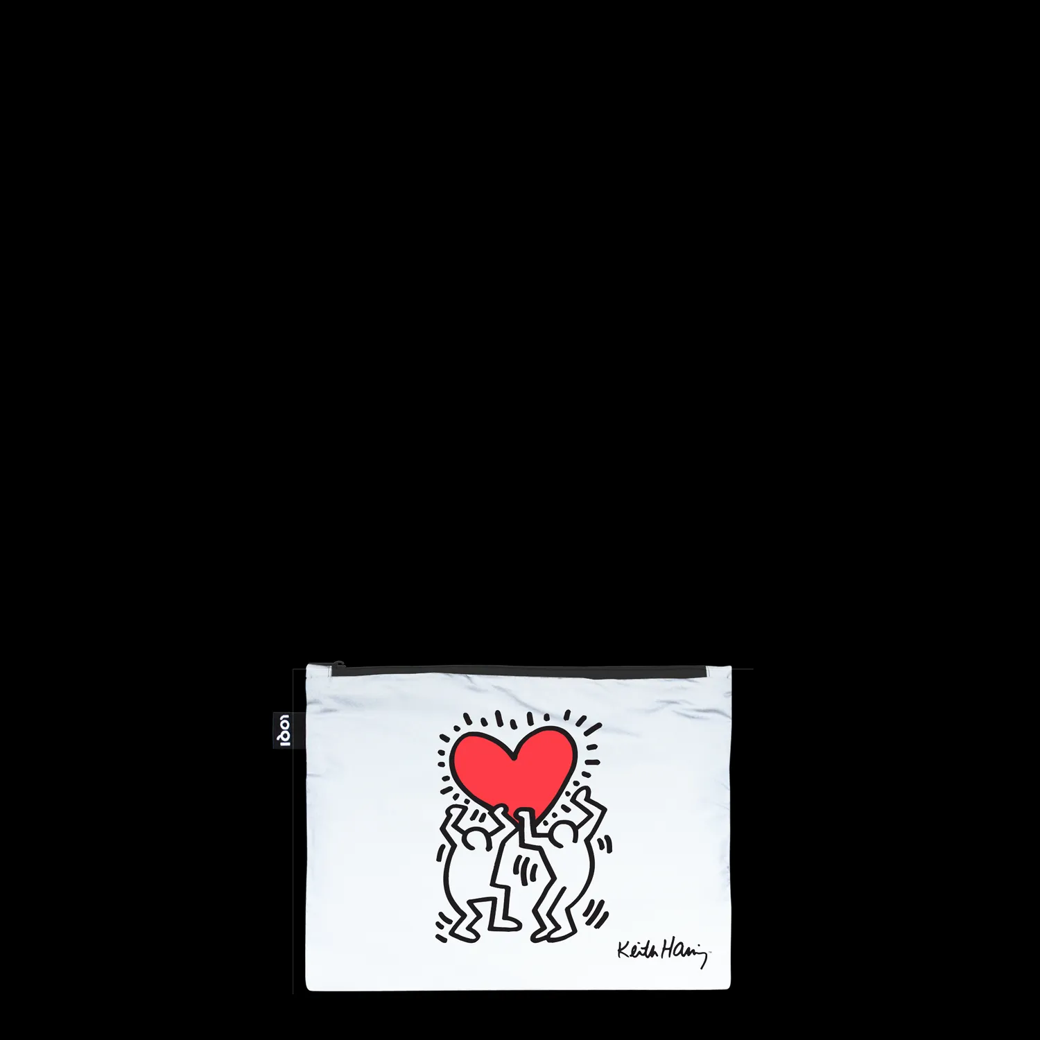 LOQI Keith Haring Dog Heart Love glidelåsmapper reflective 3-pk