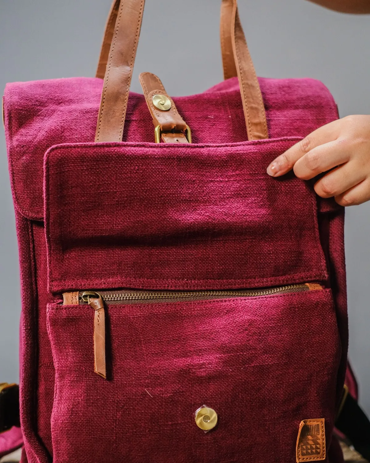 The Burlap People Sidekick ryggsekk dark wine laptop