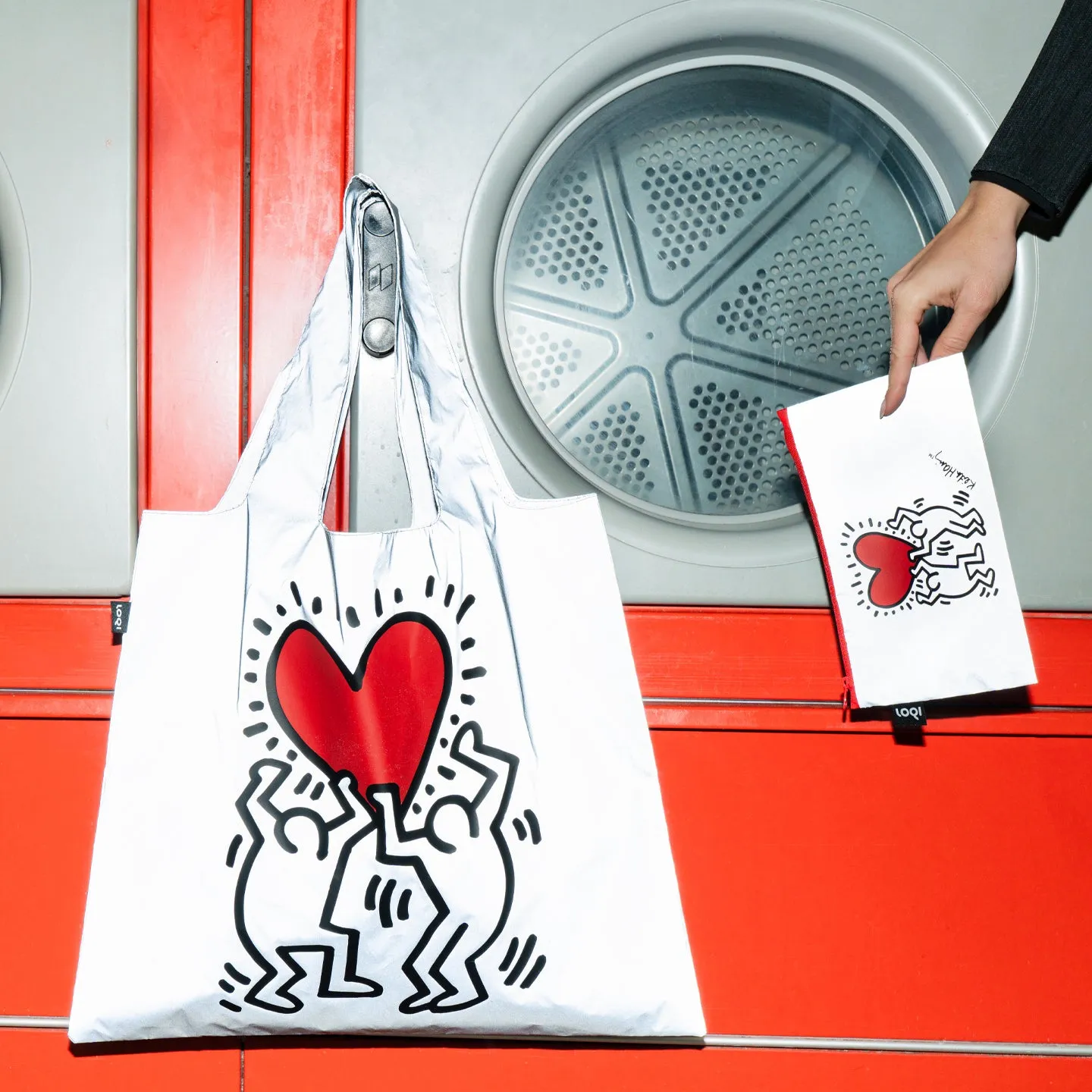 LOQI Keith Haring Dancing Heart handlenett refleks