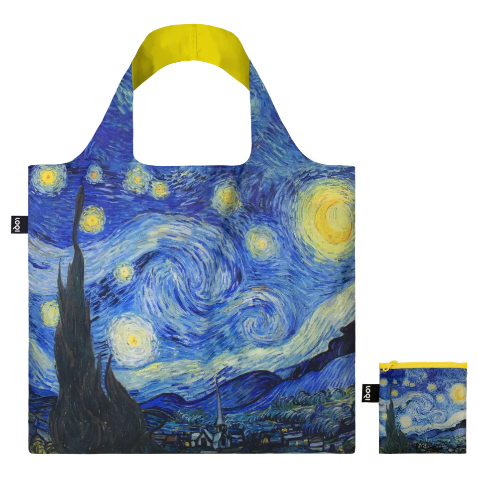LOQI Vincent van Gogh The Starry Night handlenett resirkulert blå