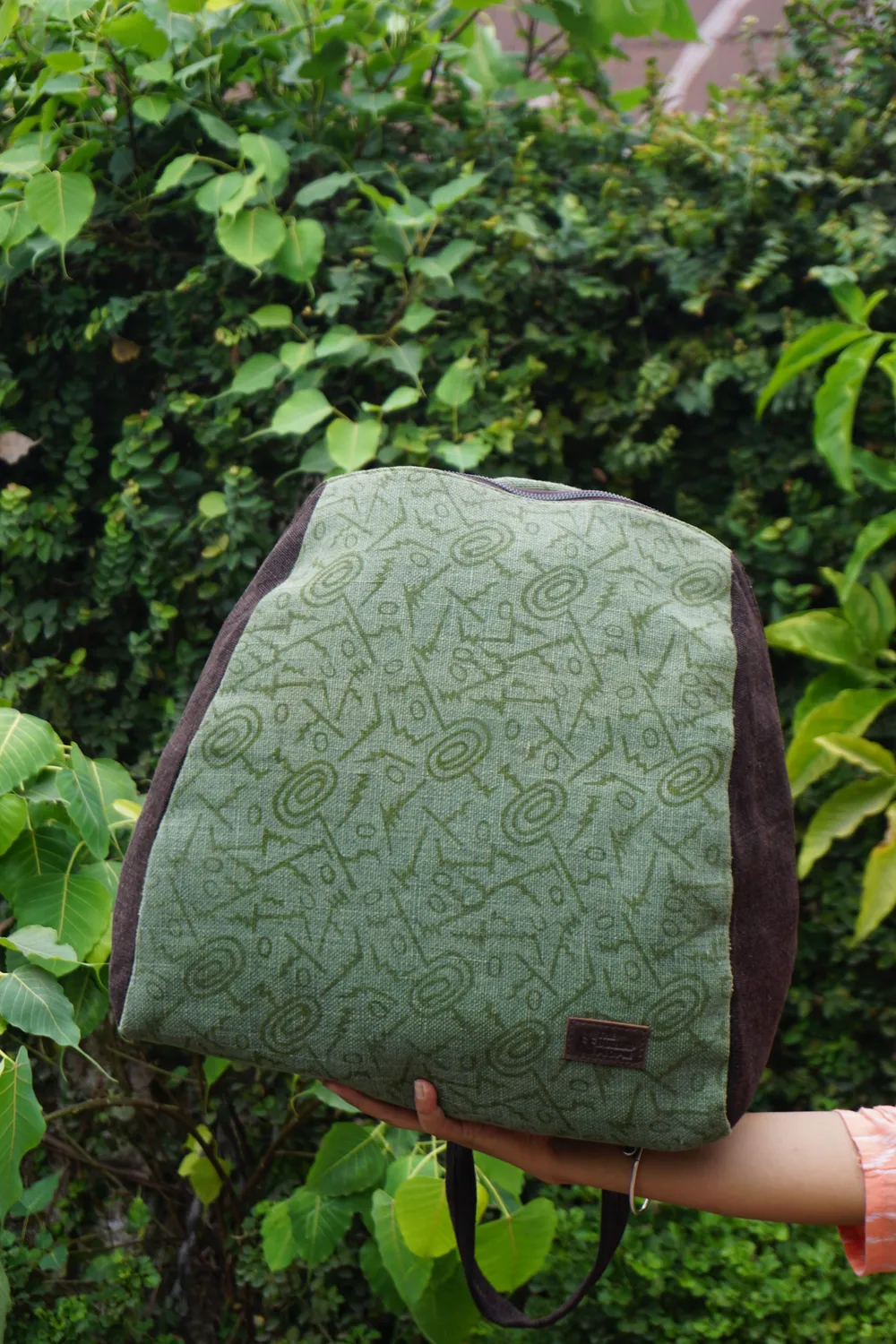The Burlap People ryggsekk Green Abstract Print utgave