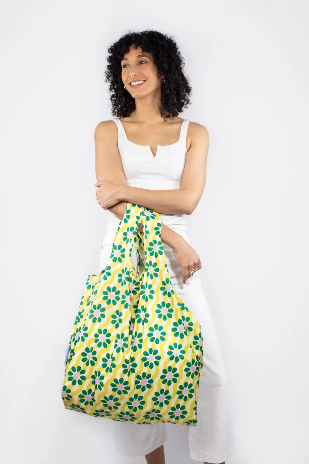 Kind Bag Wavy Daisy XL handlenett grønn 25 kg