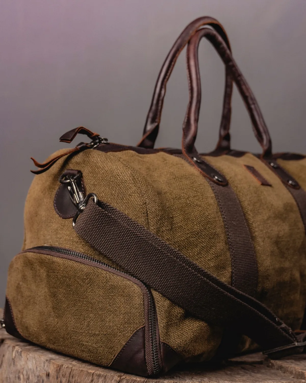 The Burlap People Mini Duffel 2.0 weekendbag flaskegrønn