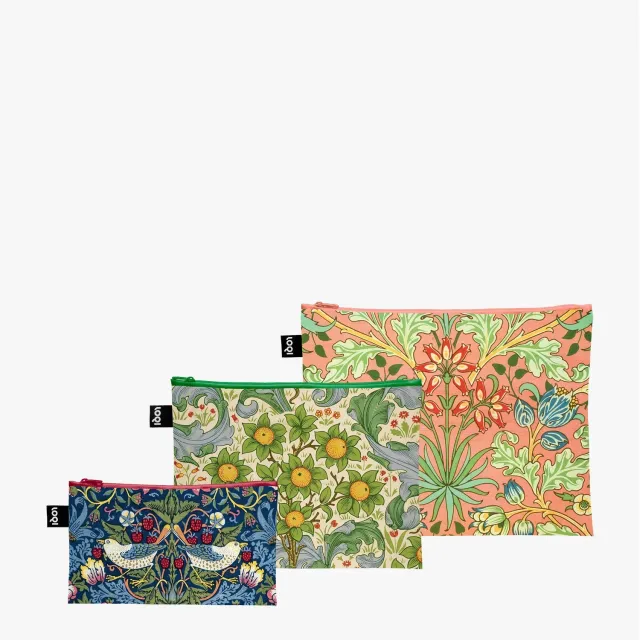 LOQI William Morris glidelåslomme resirkulert blomstret