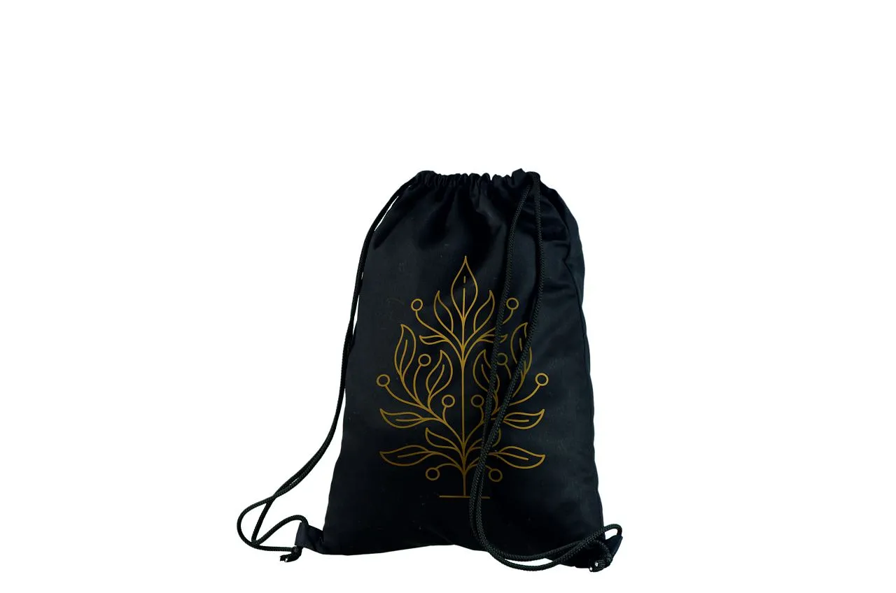 Handlenett Draw Black ryggsekk svart 35×45 cm bomull
