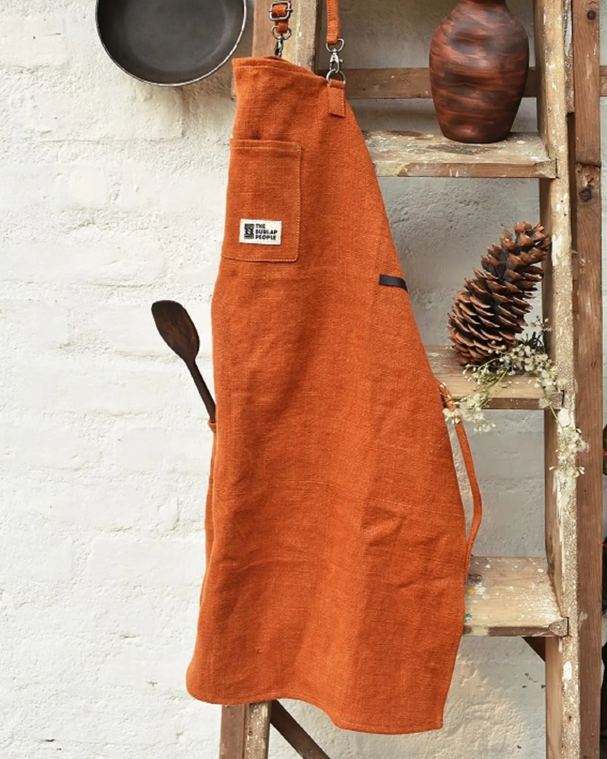 The Burlap People Apron forkle svart kraftig