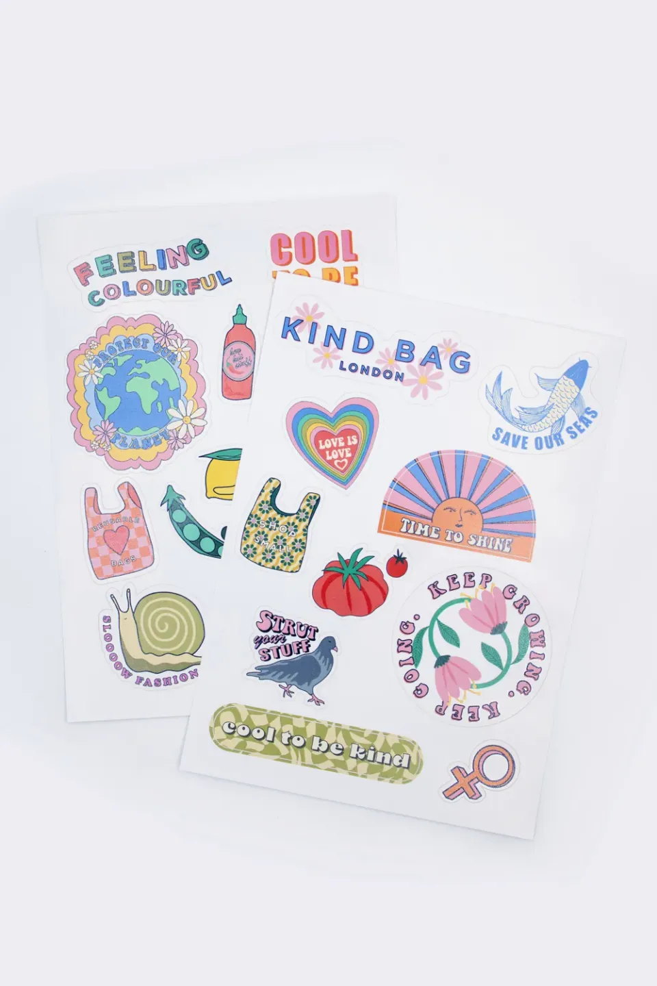 Kind Bag Stickers klistremerker 21 stk resirkulert