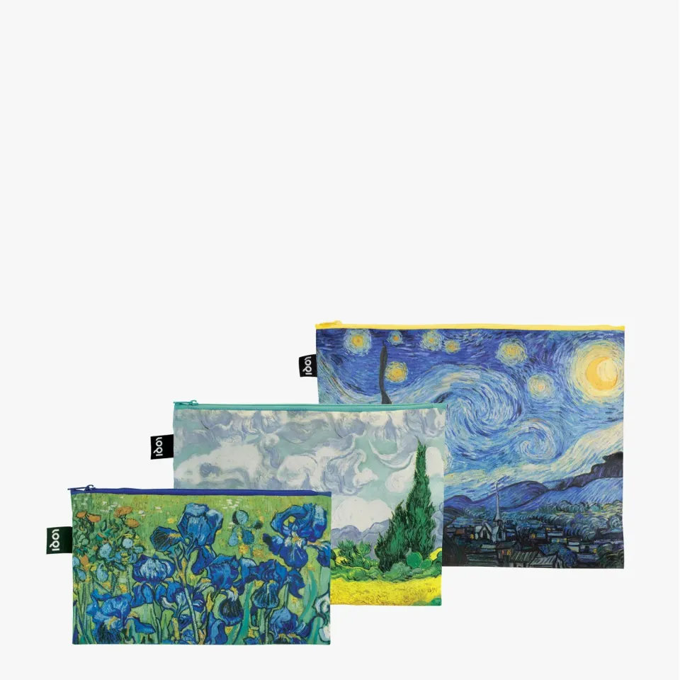 LOQI Vincent van Gogh Starry Night glidelåsposer 3-pk