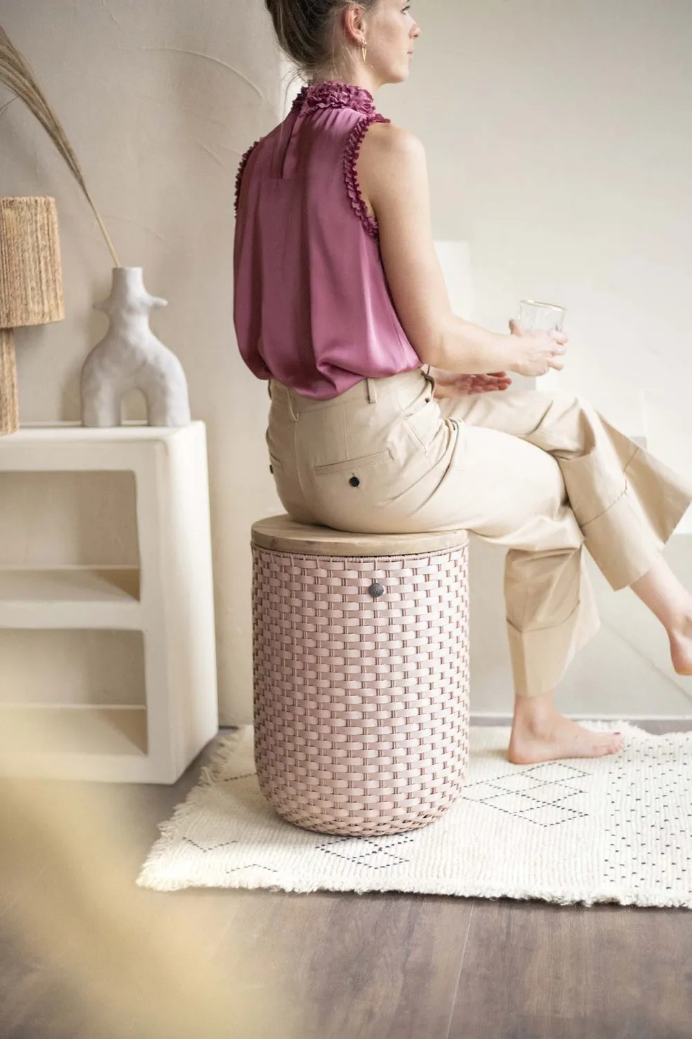 Handed By Halo Sit sidebord krakk oppbevaringskurv resirkulert