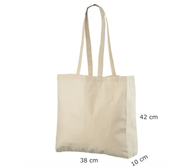 Handlenett Cotnat38x10x42 handlenett naturhvitt med bunn