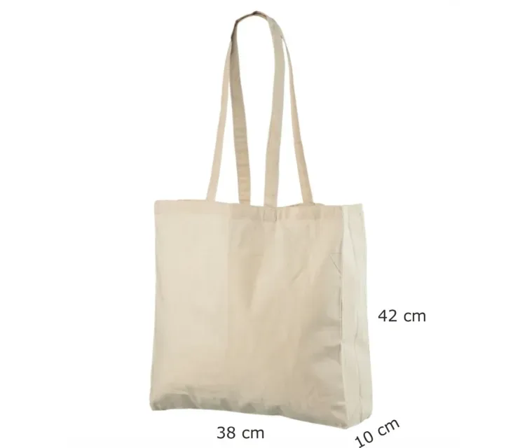 Handlenett Cotnat38x10x42 handlenett naturhvitt med bunn