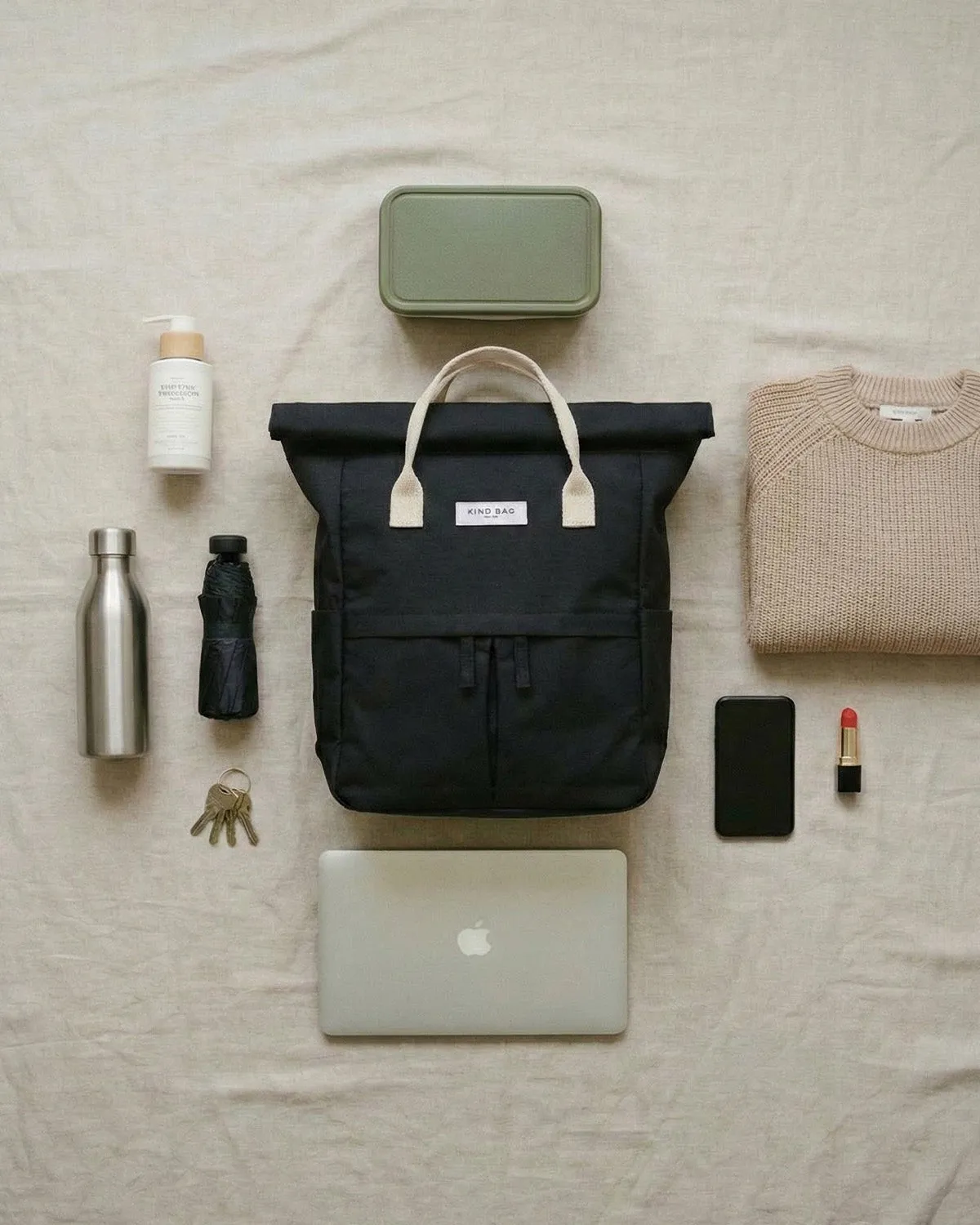 Kind Bag Hackney Medium backpack pebble black vanntett