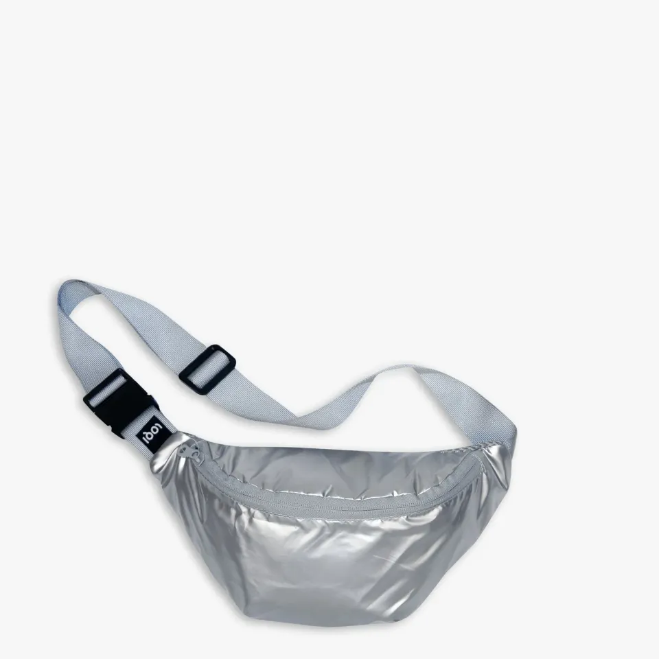 LOQI Metallic Silver rumpetaske sølv blank