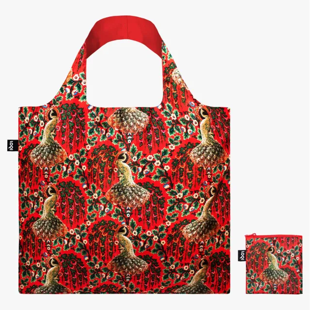 LOQI Decorative Art Peacock Power handlenett rødt