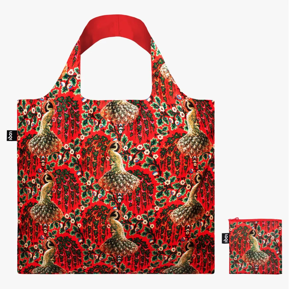 LOQI Decorative Art Peacock Power handlenett rødt