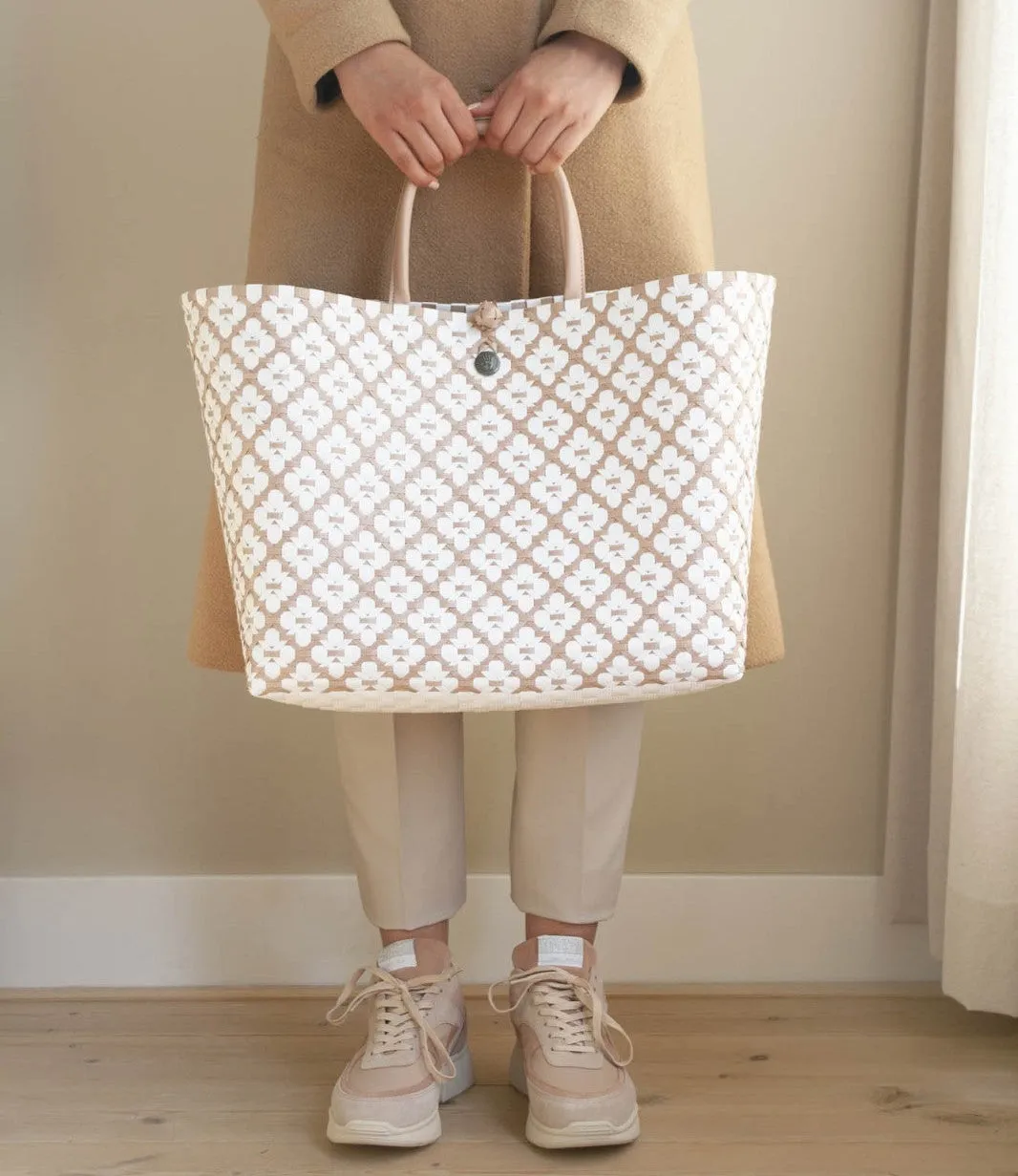 Handed By Motif shopper lysegrå mønster resirkulert