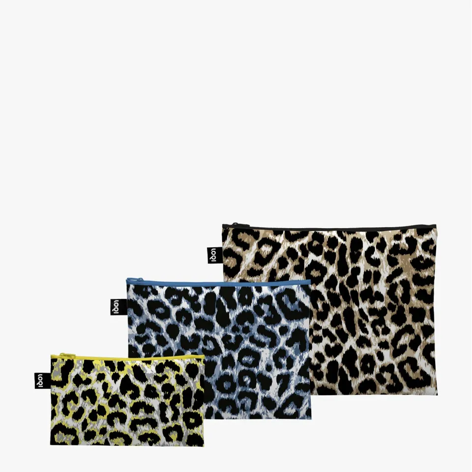 LOQI Leopard Dusk Twilight Sunset glidelåslommer 3-pk
