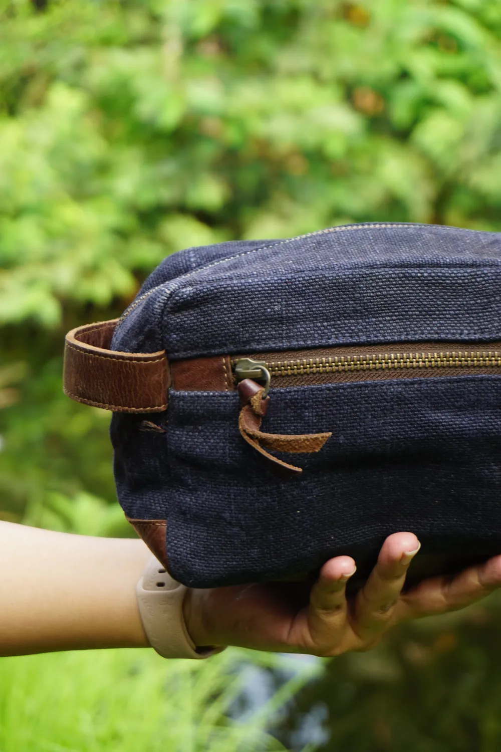 The Burlap People toalettmappe Navy strie