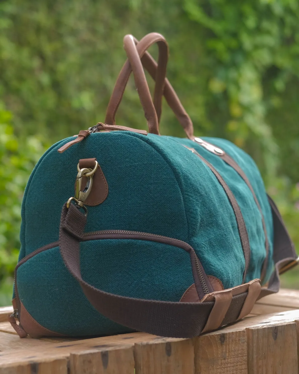 The Burlap People Mini Duffel 2.0 weekendbag flaskegrønn