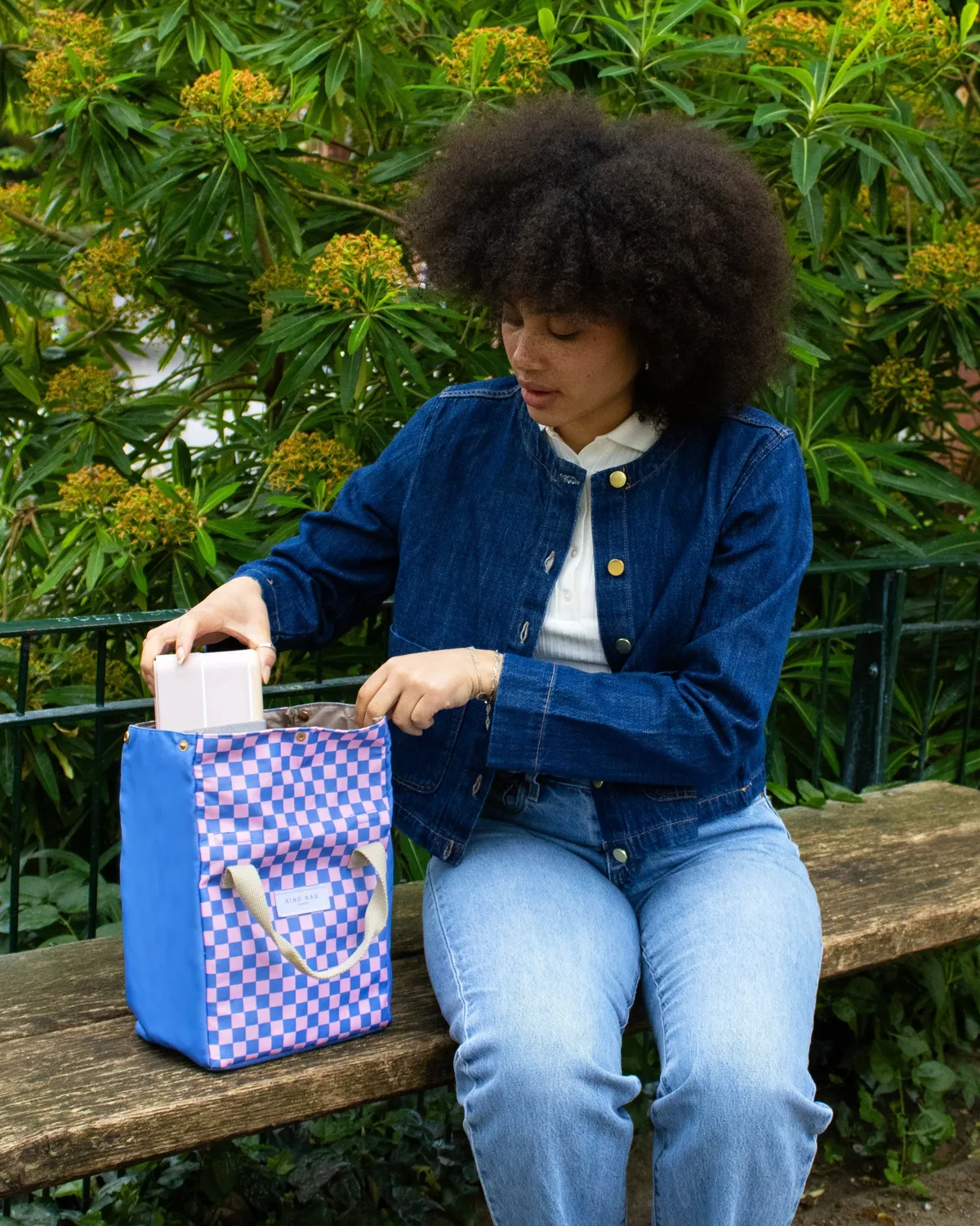 Kind Bag Lunch Bag lunsjpose Checkerboard vanntett