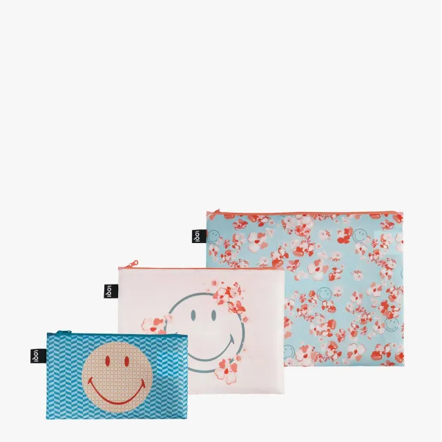 LOQI Smiley Blossom Geometric zipmapper 2-pk
