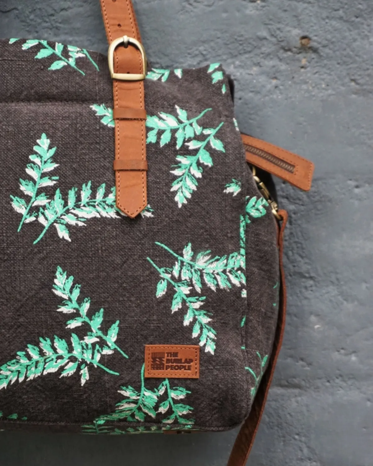 The Burlap People Boyfriend Bag skulderveske flaskegrønn myk
