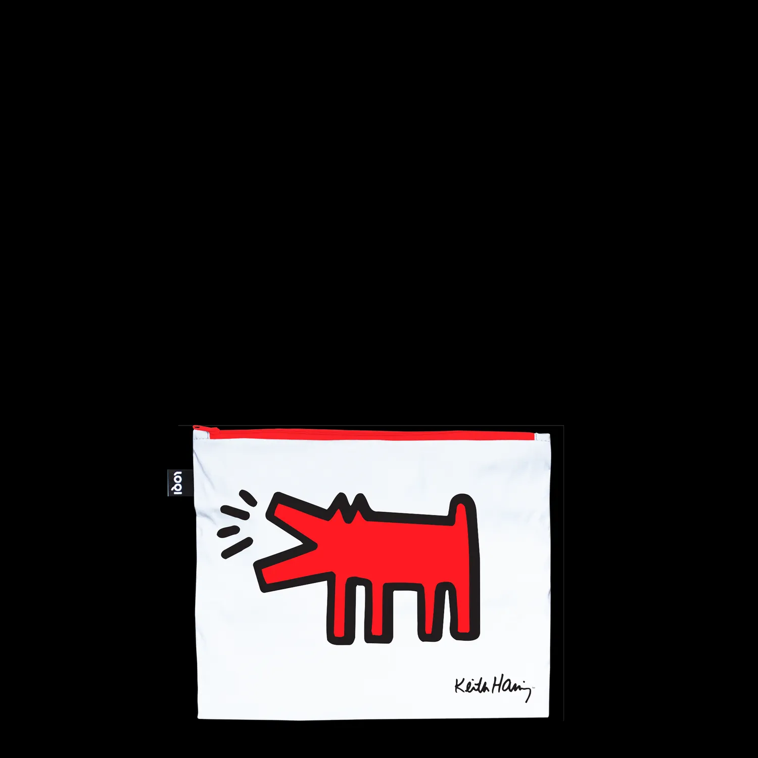 LOQI Keith Haring Dog Heart Love glidelåsmapper reflective 3-pk