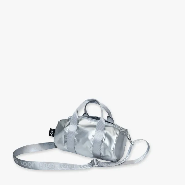 LOQI Metallic Silver Small weekender sølv liten