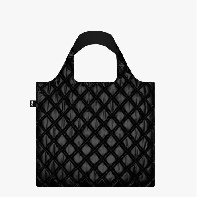 LOQI Metallic Black Puffy Medium handlenett quiltet