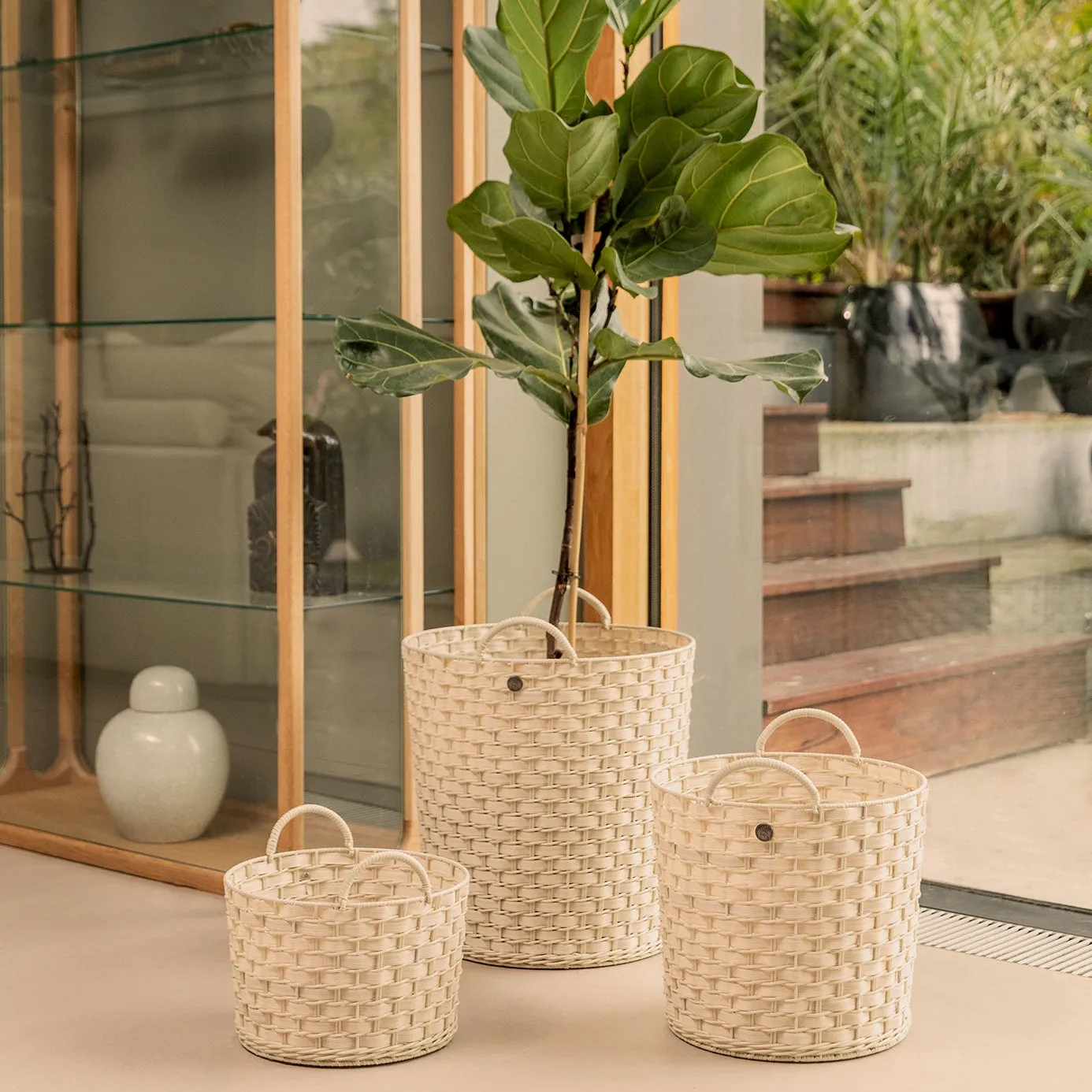 Handed By Willow oppbevaringskurv champagne small rund