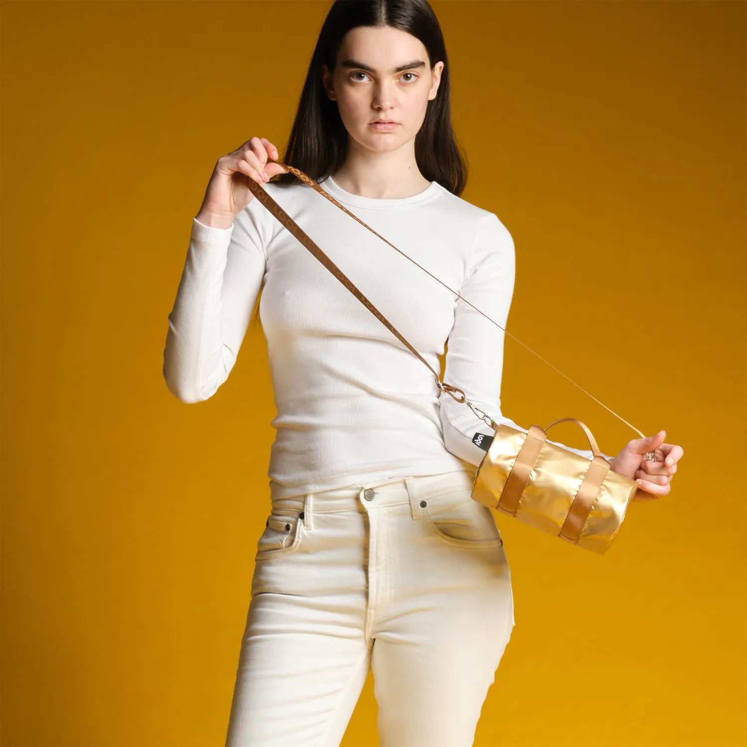 LOQI Metallic Gold liten weekender gull