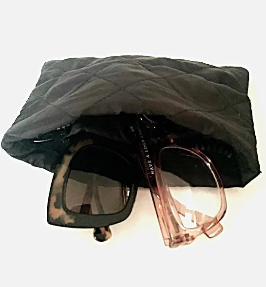 CPH Bags brilleetui pung sort quiltet 18 cm