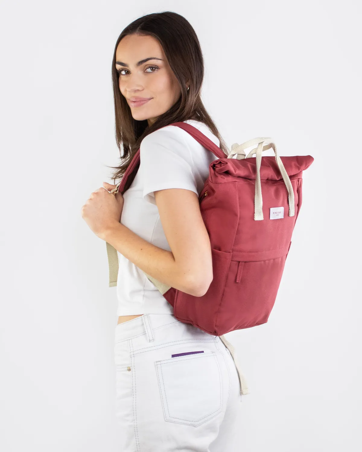Kind Bag Hackney Backpack Medium ryggsekk burgundy vanntett